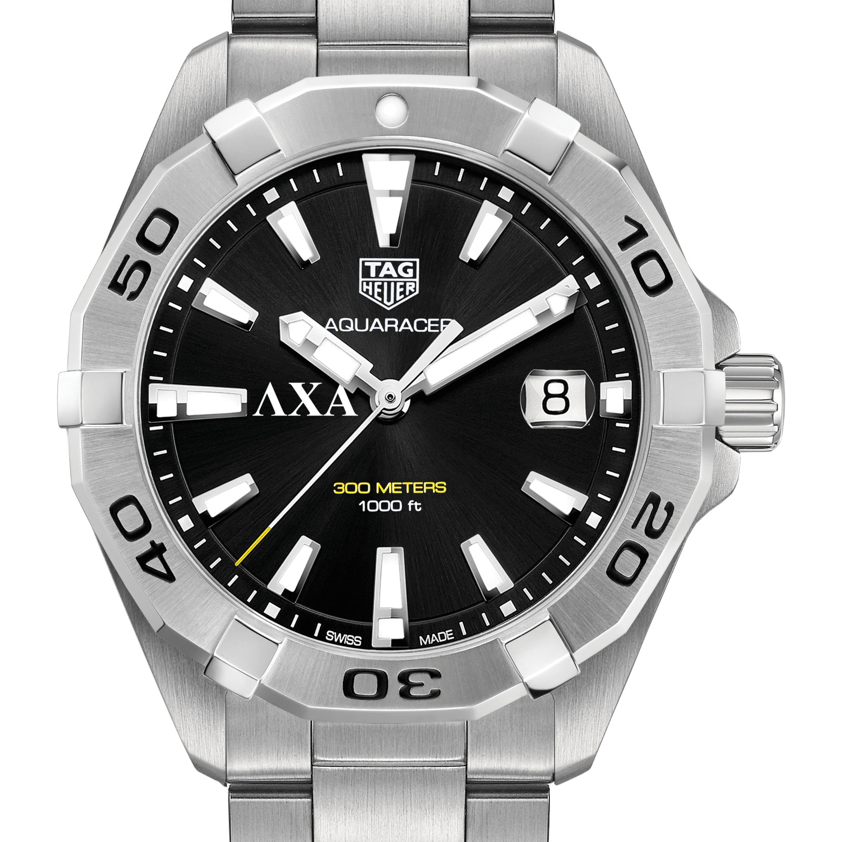 Lambda Chi Alpha Men's TAG Heuer Steel Aquaracer with Black Dial