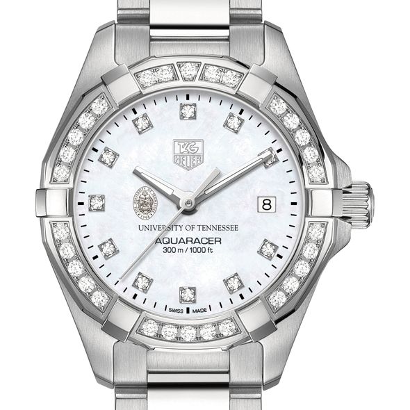 University of Tennessee W's TAG Heuer Steel Aquaracer with MOP Dia Dial & Bezel - Image 1