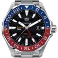 click to view Berkeley Haas Men's TAG Heuer Automatic GMT Aquaracer with Black Dial and Blue & Red Bezel - Image 1