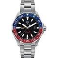 click to view Berkeley Haas Men's TAG Heuer Automatic GMT Aquaracer with Black Dial and Blue & Red Bezel - Image 2