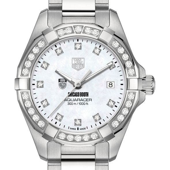 Chicago Booth Women's TAG Heuer Steel Aquaracer with MOP Diamond Dial & Bezel