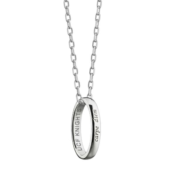 UCF Monica Rich Kosann "Carpe Diem" Poesy Ring Necklace in Silver - Image 1