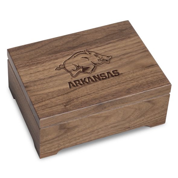Arkansas Razorbacks Solid Walnut Desk Box - Image 1