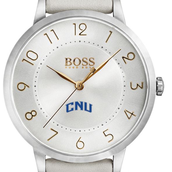 Christopher Newport University Women's BOSS White Leather from M.LaHart