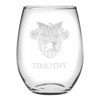 West Point Stemless Wine Glasses Made in the USA - Set of 4