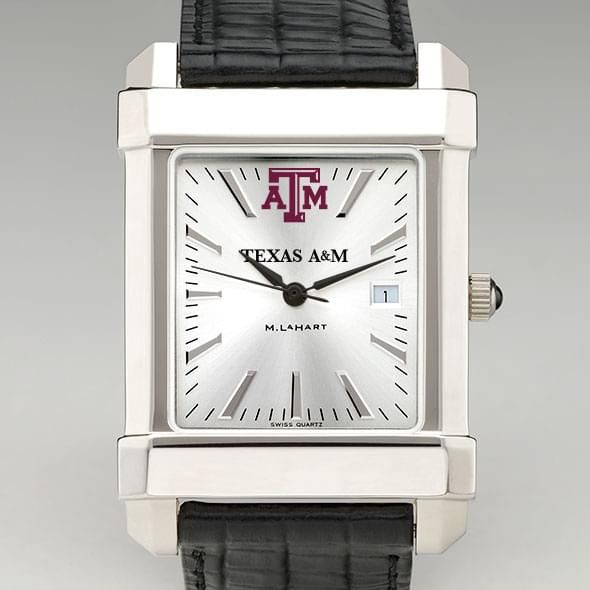 Texas A&M Men's Collegiate Watch with Leather Strap - Image 1