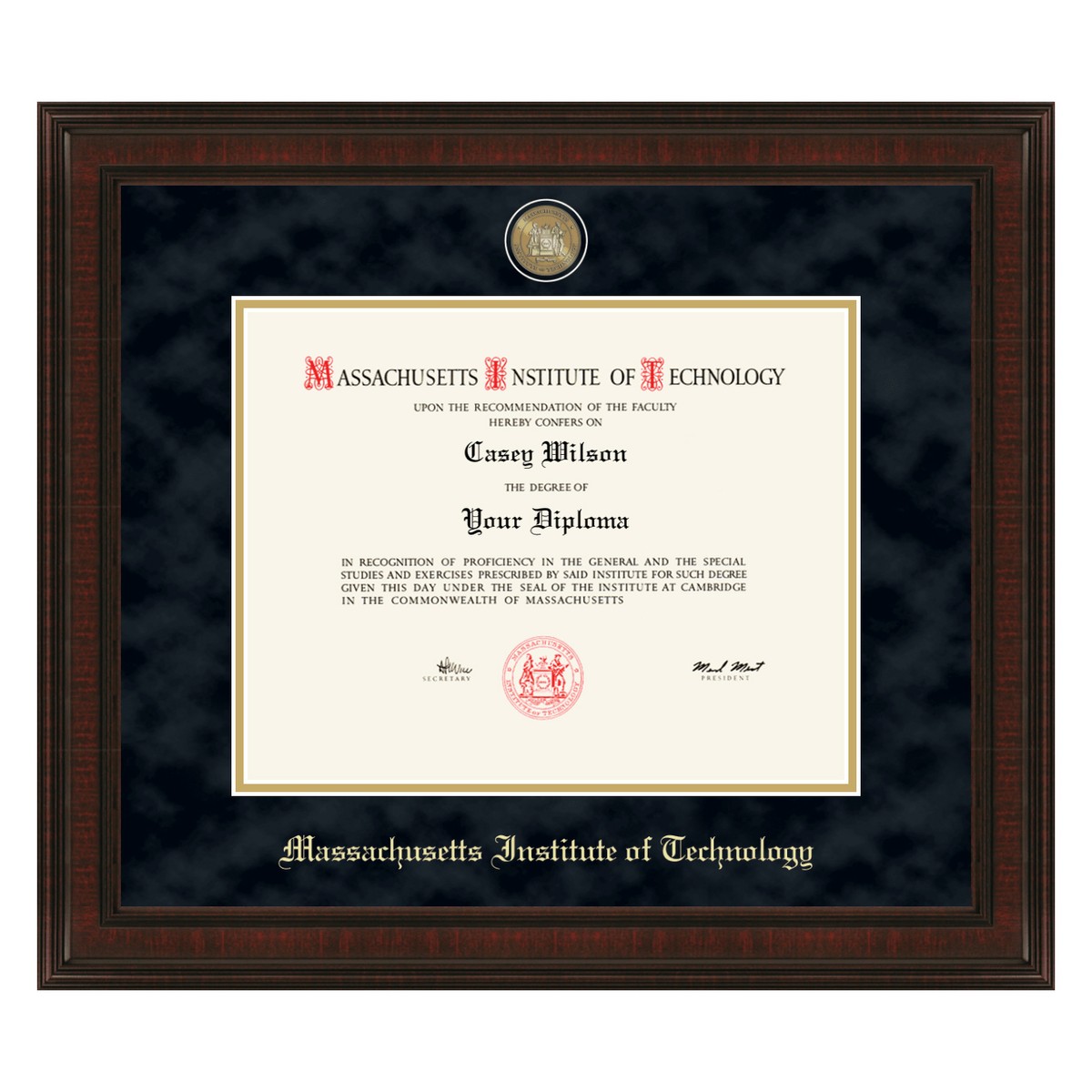 MIT Diploma Frame Excelsior Graduation Gift Selection