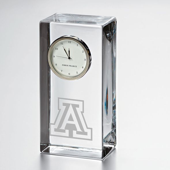 University of Arizona Tall Glass Desk Clock by Simon Pearce - Image 1