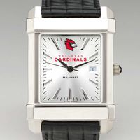 Wesleyan Men's Collegiate Watch with Leather Strap