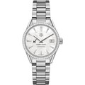 click to view George Mason University Women's TAG Heuer Steel Carrera with MOP Dial & Diamond Bezel - Image 2