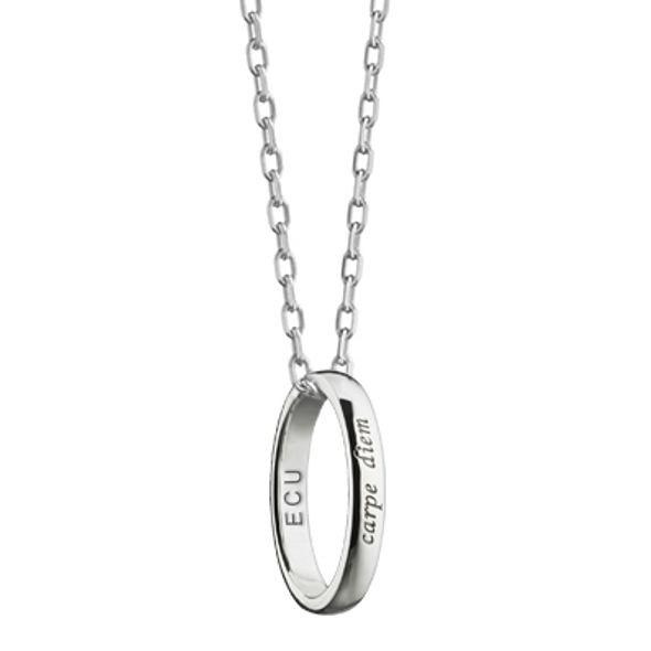 ECU Monica Rich Kosann "Carpe Diem" Poesy Ring Necklace in Silver - Image 1