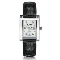 KAT Women's Mother of Pearl Quad Watch with Diamonds & Leather Strap