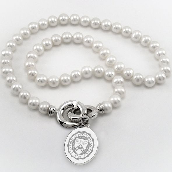 Penn Pearl Necklace with Sterling Silver Charm - Image 1