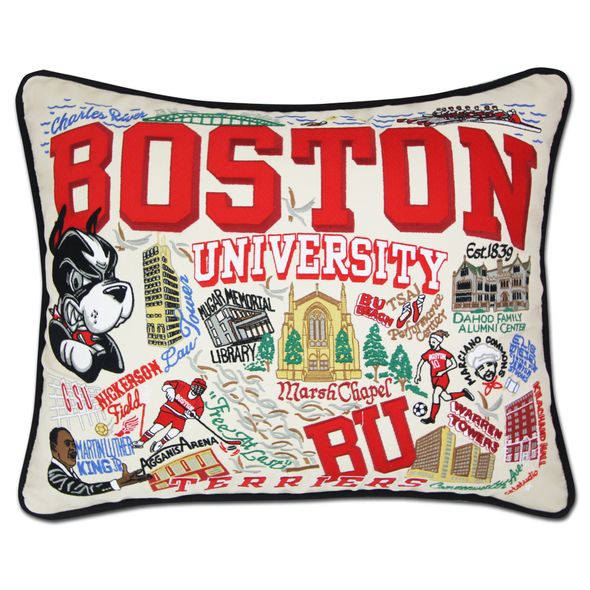 BU Embroidered Pillow - Image 1