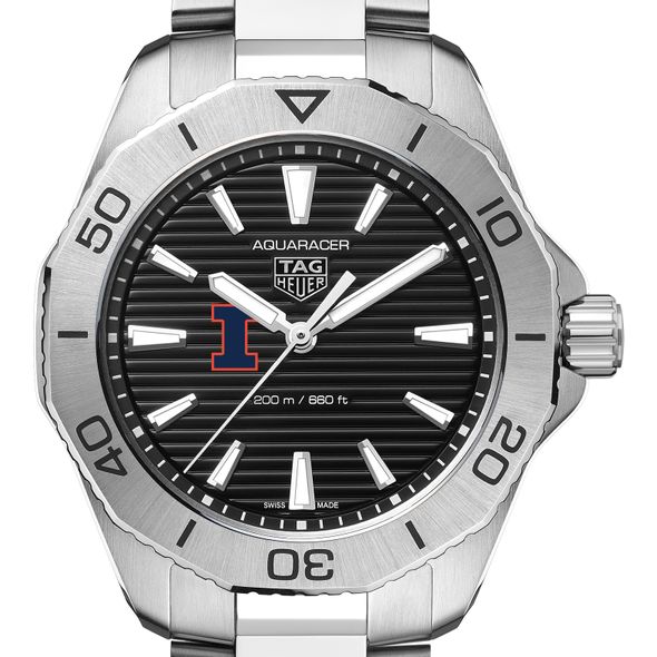 Illinois Men's TAG Heuer Steel Aquaracer with Black Dial - Image 1