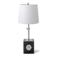 University of Mississippi Polished Nickel Lamp with Marble Base & Linen Shade