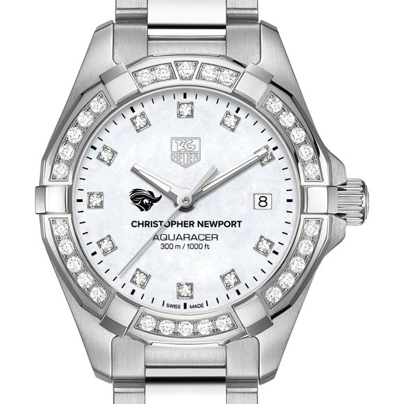Christopher Newport University W's TAG Heuer Steel Aquaracer with MOP Dia Dial & Bezel