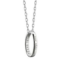 Texas Tech Monica Rich Kosann "Carpe Diem" Poesy Ring Necklace in Silver