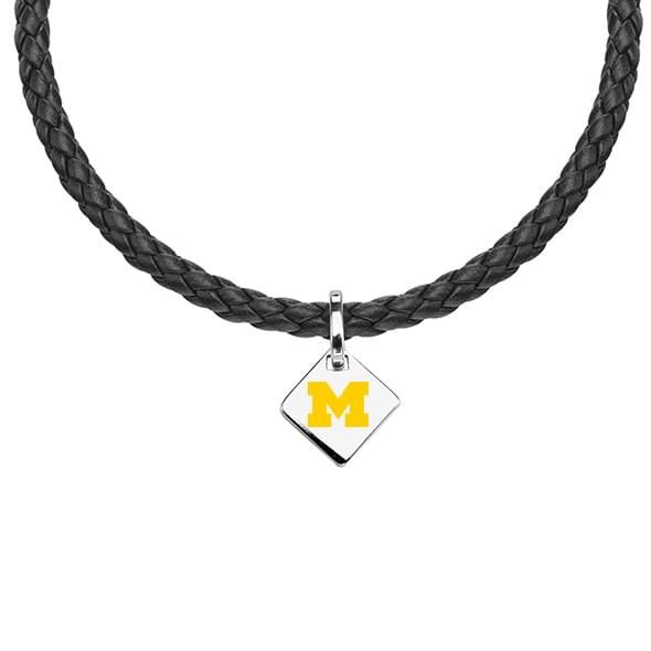 Michigan Leather Necklace with Sterling Silver Tag