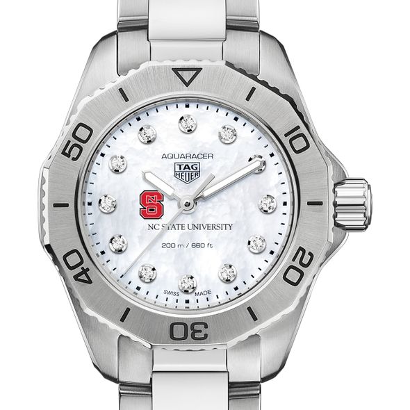 NC State Women's TAG Heuer Steel Aquaracer with Diamond Dial - Image 1