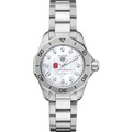 NC State Women's TAG Heuer Steel Aquaracer with Diamond Dial - Image 2