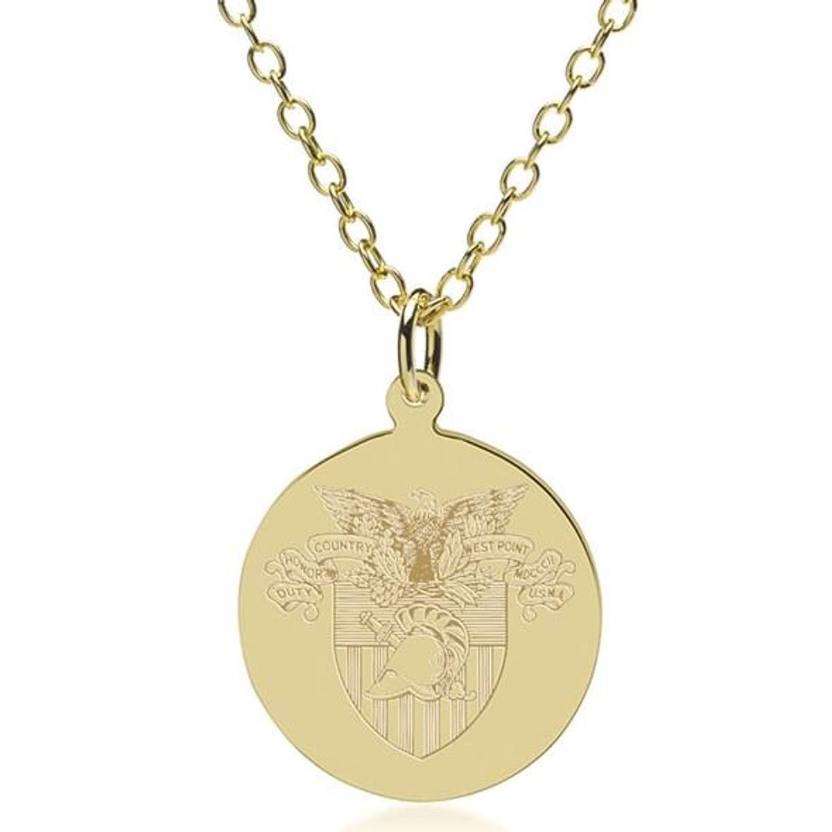 West Point 14K Gold Pendant & Chain at M.LaHart & Co.