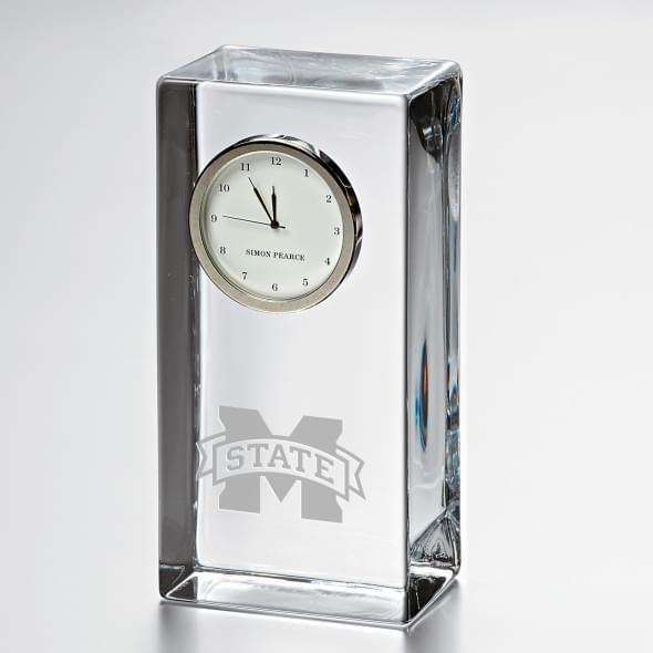 Mississippi State Tall Glass Desk Clock by Simon Pearce