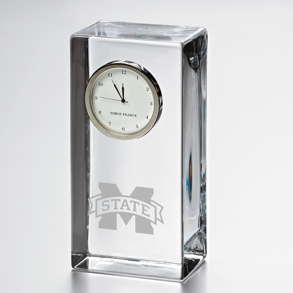 MS State Tall Glass Desk Clock by Simon Pearce - Image 1