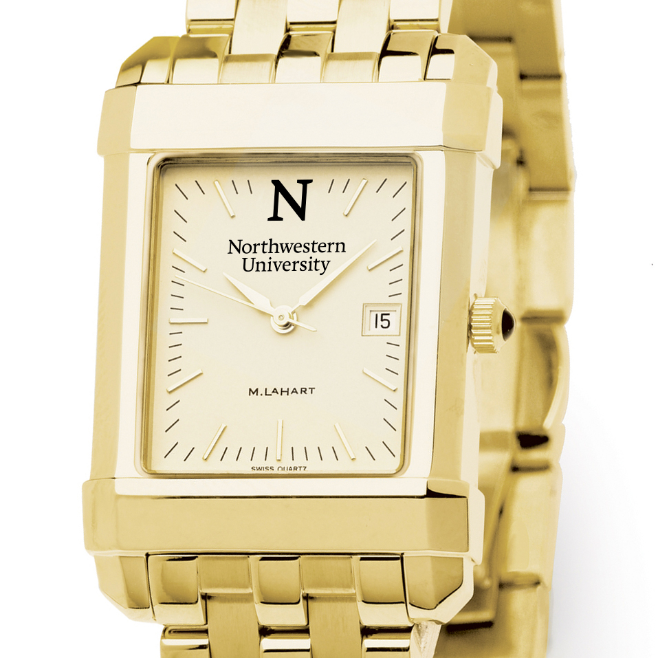 Northwestern Men's Gold Quad Watch with Bracelet