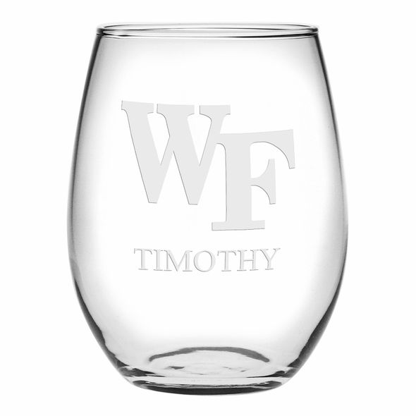 Wake Forest Stemless Wine Glasses Made in the USA - Set of 2 - Image 1