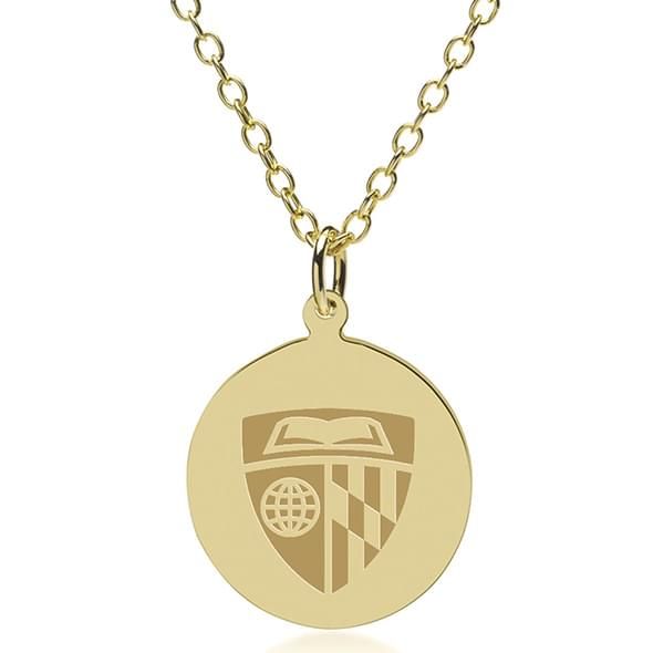 Johns Hopkins 14K Gold Pendant & Chain - Image 1