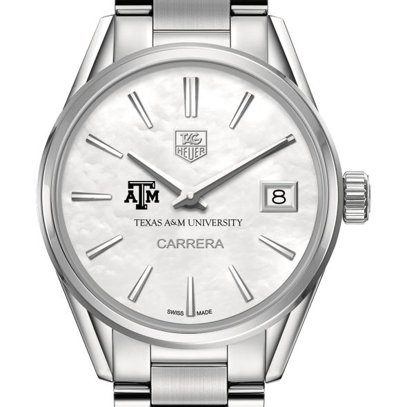 Texas A&M University Women's TAG Heuer Steel Carrera with MOP Dial - Image 1