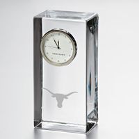 Texas Longhorns Tall Glass Desk Clock by Simon Pearce