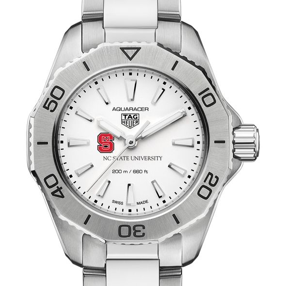 NC State Women's TAG Heuer Steel Aquaracer with Silver Dial - Image 1