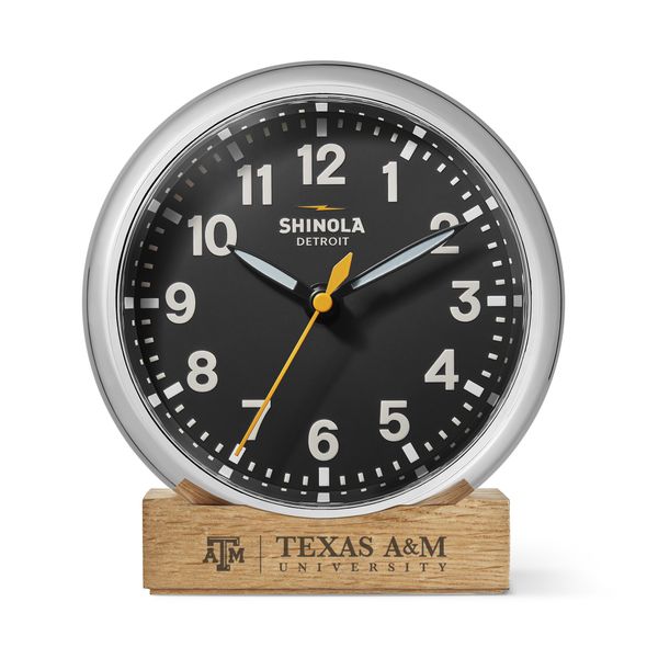 Texas A&M University Shinola Desk Clock, The Runwell with Black Dial at M.LaHart & Co. - Image 1