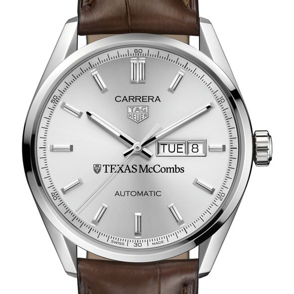 Texas McCombs Men's TAG Heuer Automatic Day/Date Carrera with Silver Dial - Image 1