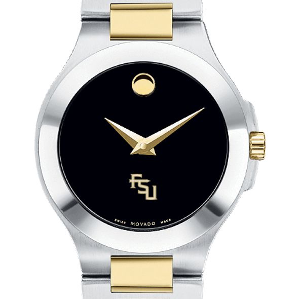 FSU Women's Movado Collection Two-Tone Watch with Black Dial - Image 1
