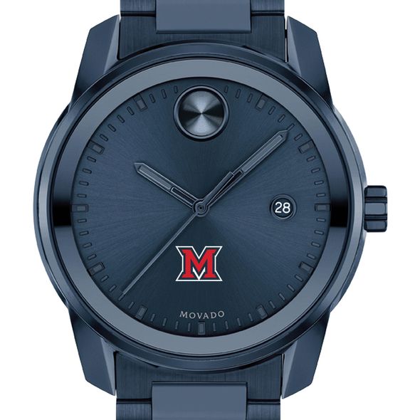 Miami University Men's Movado BOLD Blue Ion with Date Window - Image 1