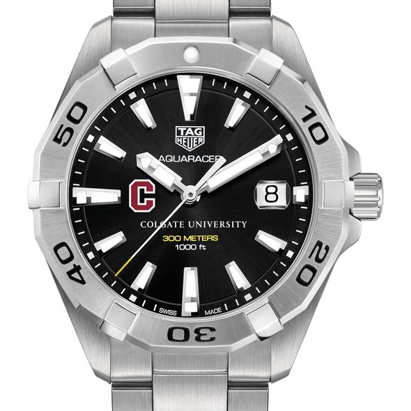 Colgate University Men's TAG Heuer Steel Aquaracer with Black Dial
