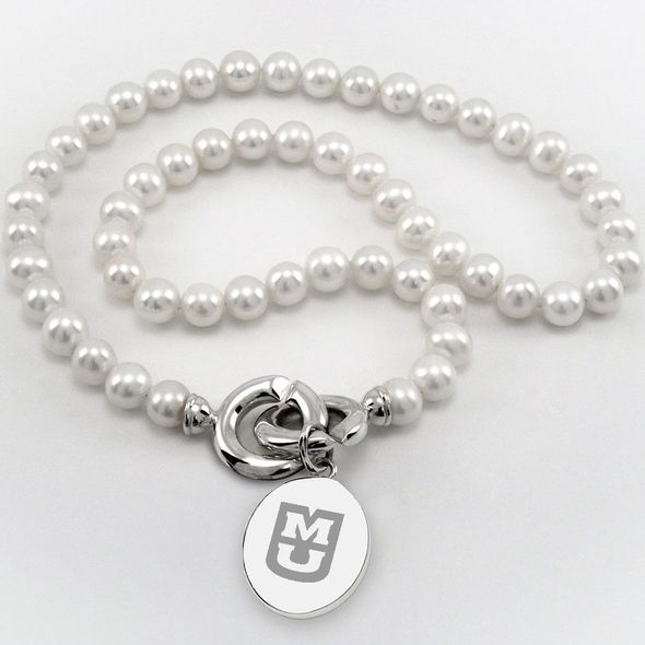 University of Missouri Pearl Necklace with Sterling Silver Charm - Image 1