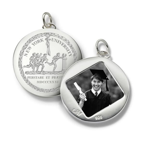 NYU Monica Rich Kosann Round Charm in Silver