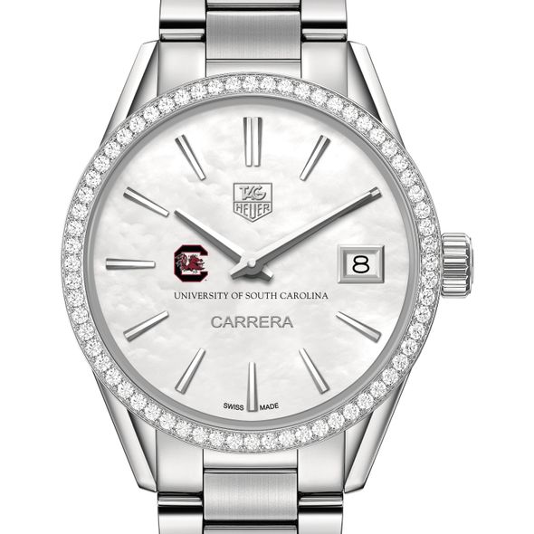 University of South Carolina Women's TAG Heuer Steel Carrera with MOP Dial & Diamond Bezel