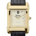 Tulane Men's Gold Quad with Leather Strap - Image 1