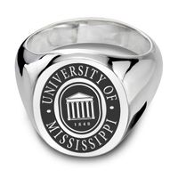 Ole Miss Sterling Silver Oval Signet Ring