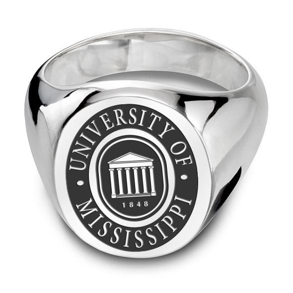 Ole Miss Sterling Silver Oval Signet Ring - Image 1