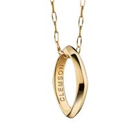 Clemson Monica Rich Kosann Poesy Ring Necklace in Gold
