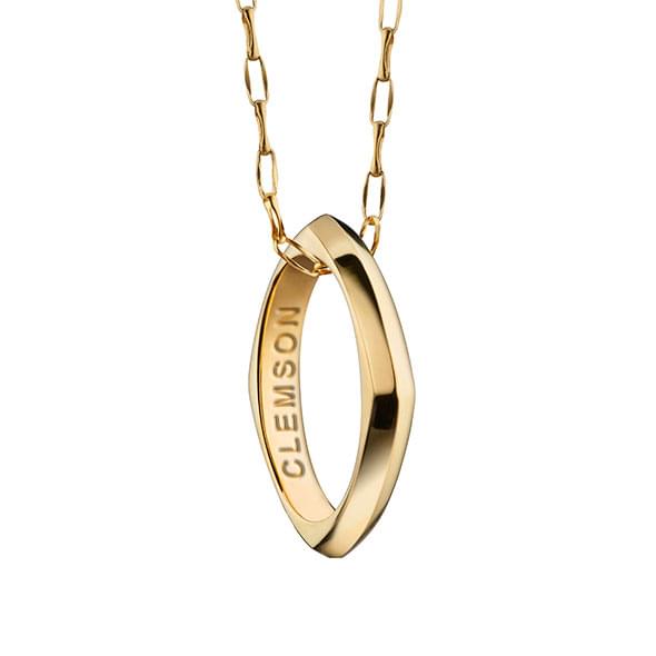 Clemson Monica Rich Kosann Poesy Ring Necklace in Gold