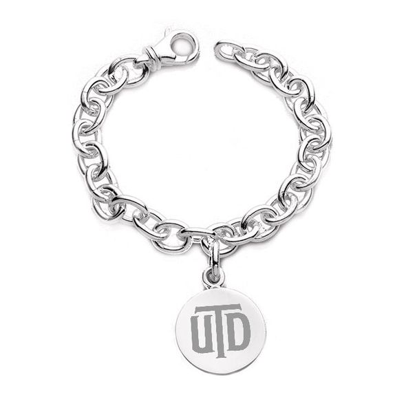 UT Dallas Sterling Silver Charm Bracelet - Image 1