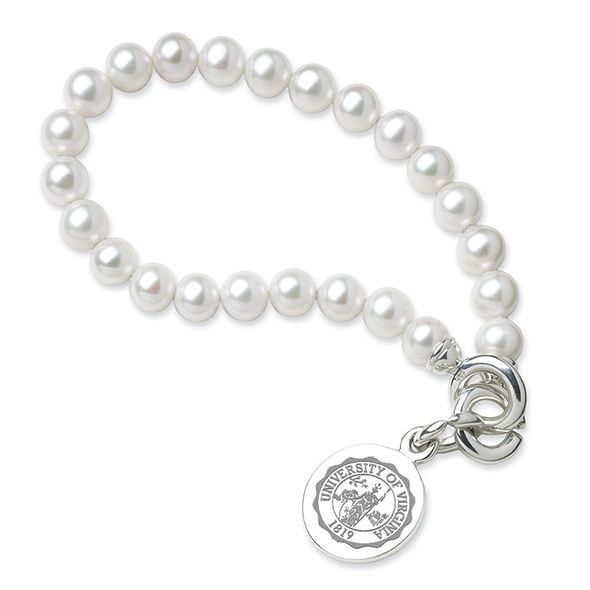 University of Virginia Pearl Bracelet with Sterling Charm - Image 1