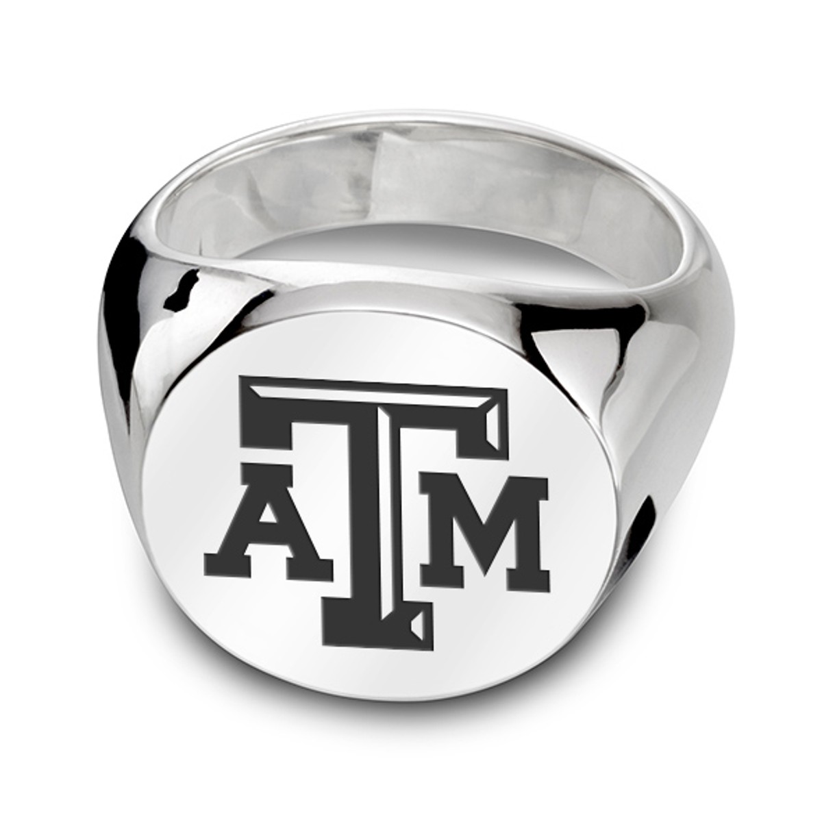 Texas A&M University Sterling Silver Round Ring at M.LaHart & Co.